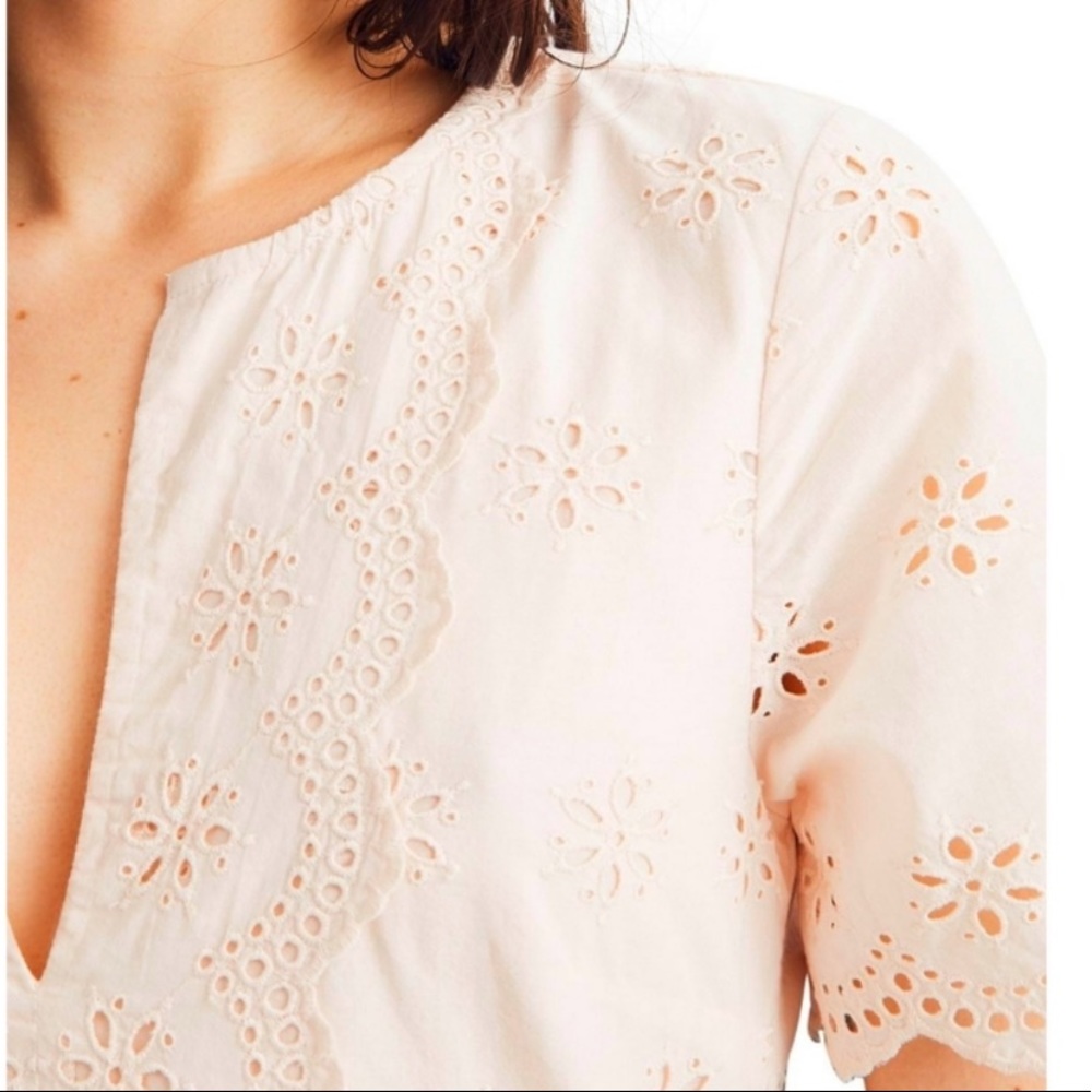 SOLD- Madewell Scalloped Eyelet Midi Dress - Picture 3 of 9